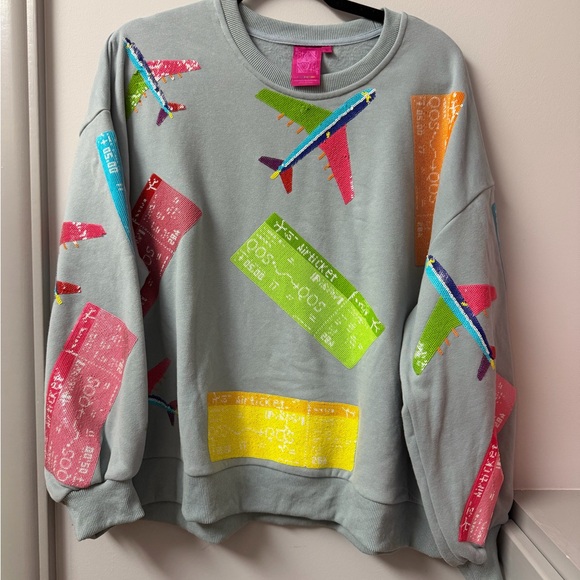 QUEEN OF SPARKLES Tops - Queen of Sparkles Airplane Sweatshirt